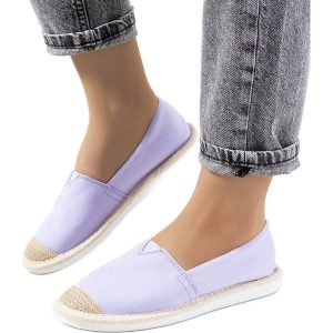 Fioletowe espadryle damskie Tanner. Fioletowe espadryle bez wzorów, bez obcasa. Za 78,33 zł.