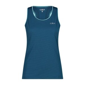 Damski tank top CMP. Zielone topy CMP, bez wzorów, eleganckie, bez kołnierzyka, bez ramiączek. W wyprzedaży za 98,05 zł.