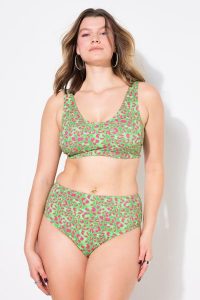 Damskie Figi od bikini figi wysoki stan panterka. Brązowe figi Ulla Popken, bez wzorów, z elastanu. Za 91,99 zł.