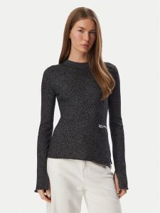 Karl Lagerfeld Jeans Sweter B4W18005 Czarny Slim Fit. Czarne swetry klasyczne Karl Lagerfeld Jeans, m, z jeansu, bez kołnierzyka. Za 549,99 zł.