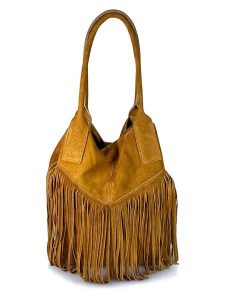 ORE10 Skórzany shopper bag "Rabar" w kolorze jasnobrązowym - 36 x 45 x 19 cm rozmiar: onesize. Brązowe shopper bag ORE10, bez wzorów, z materiału, na ramię, bez dodatków. Za 165,99 zł.