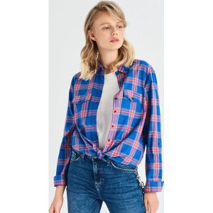 Koszula w kratkę - Niebieski. Koszule marki Sinsay. W wyprzedaży za 29,99 zł.