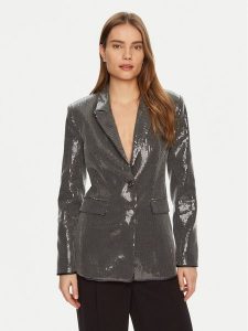 Guess Marynarka W5RN48 WGX40 Srebrny Regular Fit. Szare marynarki i żakiety Guess, s, z aplikacjami, z syntetyku. Za 539,99 zł.