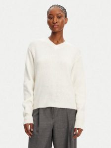 HUGO Sweter Solanu 50545092 Écru Regular Fit. Swetry klasyczne Hugo, s, z wełny, bez kołnierzyka. Za 569,99 zł.