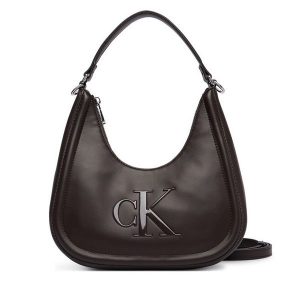 Torebka Calvin Klein. Brązowe torebki klasyczne Calvin Klein, bez wzorów, bez dodatków. Za 409,99 zł.