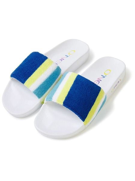 O'Neill Klapki "Brights" w kolorze niebiesko-żółtym rozmiar: 40. Niebieskie klapki O'Neill, bez wzorów, z otwartym noskiem, bez obcasa. Za 61,31 zł.