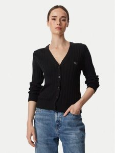 Calvin Klein Jeans Kardigan LV047H305G Czarny Regular Fit. Czarne kardigany Calvin Klein Jeans, z bawełny. Za 449,99 zł.