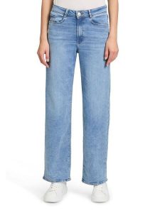 BETTY & CO Dżinsy - Regular fit - w kolorze błękitnym rozmiar: 44. Niebieskie jeansy Betty & Co, z aplikacjami, ze skóry, z podwyższonym stanem. Za 140,45 zł.