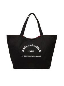 KARL LAGERFELD Torebka A1W50006 Czarny. Czarne shopper bag KARL LAGERFELD, bez wzorów, z materiału, bez dodatków. Za 209,99 zł.