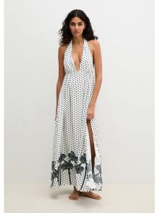 Marc O´Polo Bodywear Sukienka w kolorze biało-czarnym rozmiar: XL. Białe sukienki xl, bez wzorów, z wiskozy, bez kołnierzyka, bez ramiączek, maxi. Za 159,95 zł.