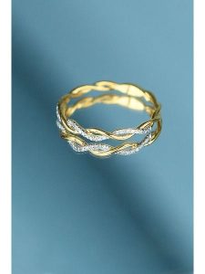 DIAMANTA Złoty pierścionek "Entortillement" z diamentami rozmiar: 52. Żółte pierścionki DIAMANTA, z diamentem, złote. Za 1 044,32 zł.