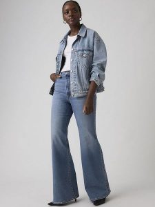 Levi's Dżinsy "Ribcage" - Flared fit - w kolorze niebieskim rozmiar: W31/L32. Niebieskie jeansy Levi's®, z aplikacjami, z podwyższonym stanem. Za 299,95 zł.