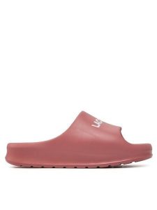 Lacoste Klapki Serve Slide 2.0 747CFA0020 Różowy. Czerwone klapki Lacoste, bez wzorów, z syntetyku, bez obcasa. Za 259,99 zł.