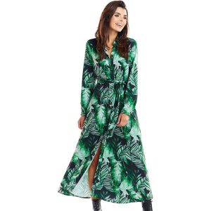 Awama Sukienka w kolorze zielonym ze wzorem rozmiar: XL. Zielone sukienki Awama, xl, bez wzorów, z tkaniny, bez kołnierzyka, bez ramiączek, maxi. Za 144,99 zł.