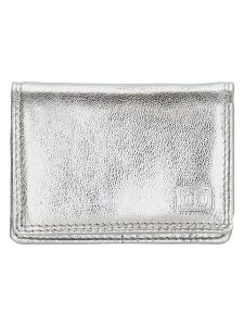 DOUBLE-D Skórzany portfel w kolorze srebrnym - 10 x 8 x 2 cm rozmiar: onesize. Szare portfele DOUBLE D, bez wzorów, z materiału. Za 39,99 zł.