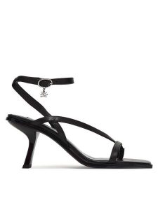 KARL LAGERFELD Sandały Karmel KL33606 Czarny. Czarne sandały KARL LAGERFELD, bez wzorów, ze skóry, bez obcasa, na szpilce, bez zapięcia. Za 400,99 zł.