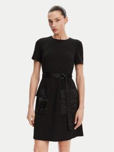 DKNY Sukienka codzienna DD4J1E45 Czarny Slim Fit. Czarne kombinezony DKNY, bez wzorów, z syntetyku, bez kołnierzyka, bez ramiączek. Za 349,99 zł.