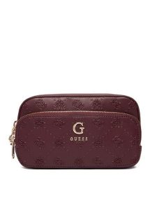 Guess Kosmetyczka PW7545 P5473 Bordowy. Czerwone torebki klasyczne Guess, z aplikacjami, ze skóry, bez dodatków. Za 229,99 zł.