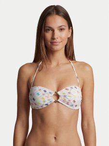 Guess Góra od bikini E6GJ38 MC04R Biały. Białe bikini Guess, z aplikacjami, z syntetyku. Za 349,99 zł.