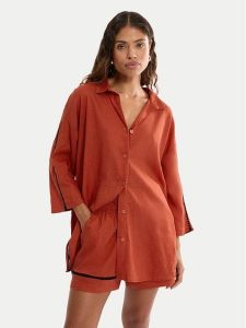 Triumph Koszulka piżamowa Summer Wear 10227228 Pomarańczowy Regular Fit. Brązowe koszule nocne Triumph, bez wzorów, z wiskozy, bez ramiączek. Za 179,99 zł.