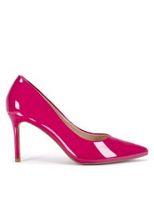 Jenny Fairy Szpilki WFA3006-1 Różowy. Czerwone szpilki Jenny Fairy, bez wzorów, ze skóry, bez obcasa. Za 89,99 zł.