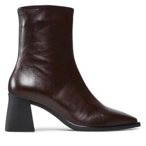 Botki Vagabond Shoemakers. Brązowe botki Vagabond Shoemakers, bez wzorów, bez obcasa, na słupku, bez zapięcia. Za 449,99 zł.