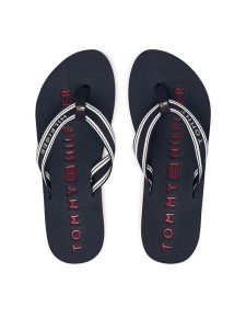 Tommy Hilfiger Japonki Th Webbing Summer Sandal FW0FW09193 Granatowy. Niebieskie klapki TOMMY HILFIGER, bez wzorów, z materiału, bez obcasa. Za 169,99 zł.