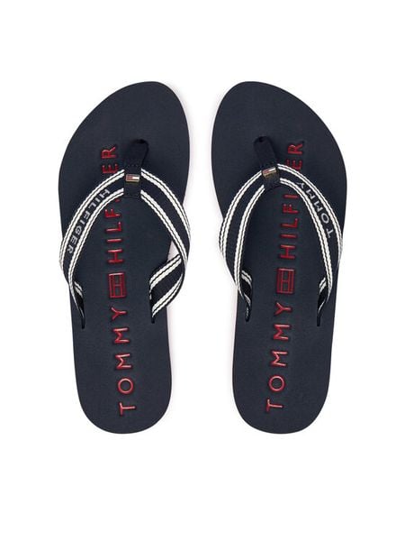 Tommy Hilfiger Japonki Th Webbing Summer Sandal FW0FW09193 Granatowy. Niebieskie klapki TOMMY HILFIGER, bez wzorów, z materiału, bez obcasa. Za 169,99 zł.