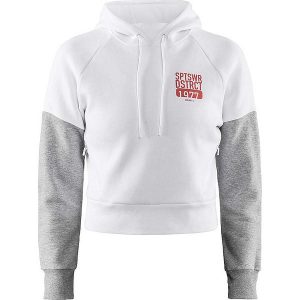 Craft Bluza "District Hood" w kolorze biało-szarym rozmiar: M. Białe bluzy Craft, m, bez wzorów, z bawełny, z kapturem. Za 129,75 zł.