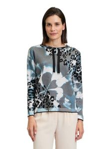 Betty Barclay Sweter w kolorze błękitno-szarym rozmiar: 40. Czarne swetry oversize Betty Barclay, bez wzorów, ze splotem, bez ramiączek. Za 113,10 zł.