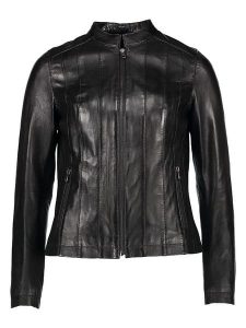 Bugatti Skórzana kurtka w kolorze czarnym rozmiar: 36. Czarne kurtki Bugatti, bez wzorów, ze skóry, bez kaptura. Za 500,38 zł.