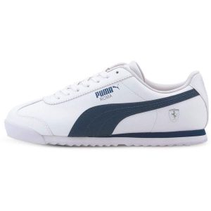 Adidasy Puma Ferrari Style Roma, Dla obu płci. Białe buty sportowe Puma, bez wzorów, ze skóry ekologicznej, bez zapięcia. W wyprzedaży za 390,00 zł.