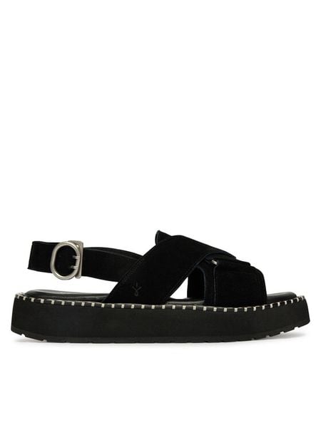 EMU Australia Sandały Morna W13284 Czarny. Czarne sandały EMU Australia, bez wzorów, z materiału, bez obcasa, na płaskiej podeszwie, bez zapięcia. Za 429,99 zł.