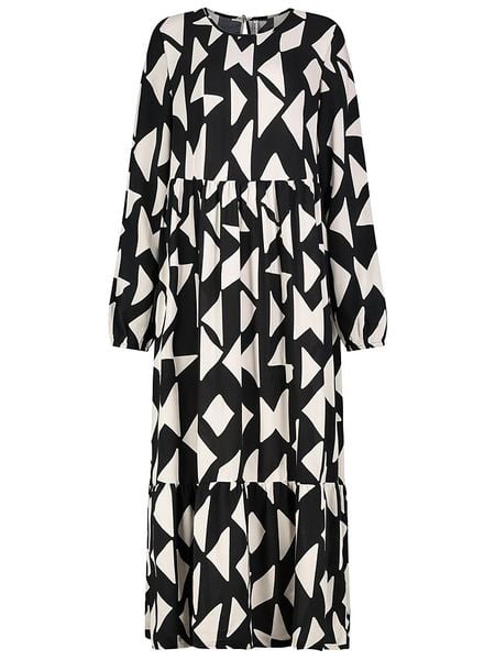 Sublevel Sukienka w kolorze czarno-kremowym rozmiar: S. Czarne sukienki Sublevel, na imprezę, s, bez wzorów, z wiskozy, klasyczne, bez kołnierzyka, bez ramiączek, maxi. Za 100,52 zł.