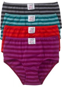 Figi maxi (4 pary). Czerwone figi bonprix, bez wzorów. Za 59,99 zł.