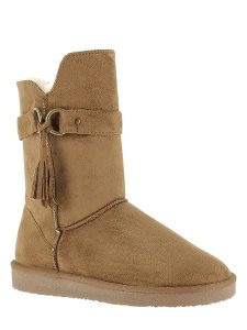 ISLAND BOOT Kozaki zimowe "Crawford" w kolorze jasnobrązowym rozmiar: 40. Brązowe kozaki Island Boot, na zimę, bez wzorów, z materiału, bez obcasa, bez zapięcia. Za 104,89 zł.