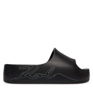 Klapki KARL LAGERFELD. Czarne klapki KARL LAGERFELD, bez wzorów, bez obcasa. Za 421,99 zł.