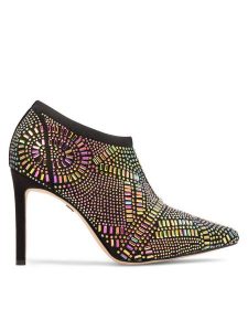 Nine West Botki MAJDY FF-1717 Czarny. Czarne botki Nine West, bez wzorów, z materiału, bez obcasa, na szpilce, bez zapięcia. Za 209,99 zł.