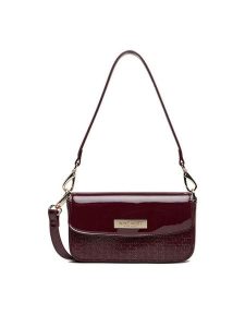 Nine West Torebka CEO-MISSISIPI-I-LDA8009 Bordowy. Czerwone torebki klasyczne Nine West, bez wzorów, z materiału, bez dodatków. Za 169,99 zł.