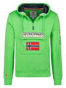 Geographical Norway Bluza "Gymclass" w kolorze zielonym rozmiar: XL. Zielone bluzy Geographical Norway, xl, bez wzorów, z kapturem. Za 152,26 zł.