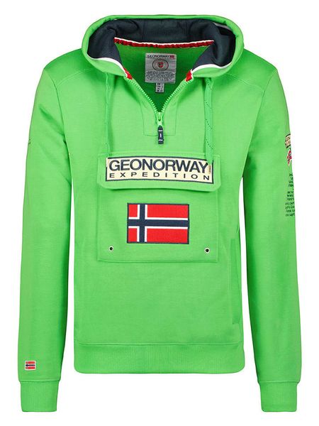 Geographical Norway Bluza "Gymclass" w kolorze zielonym rozmiar: L. Zielone bluzy Geographical Norway, l, bez wzorów, z kapturem. Za 125,85 zł.