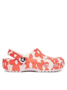 Crocs Klapki Classic Pop Petals Clog 214090 Różowy. Czerwone klapki Crocs, bez wzorów, z tworzywa sztucznego, bez obcasa. Za 259,99 zł.