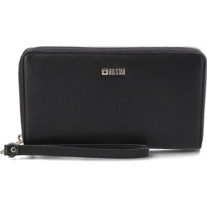 Czarny Elegancki Portfel Damski Big Star. Czarne torebki klasyczne Big Star Accessories, z aplikacjami, ze skóry ekologicznej, bez dodatków. Za 99,00 zł.