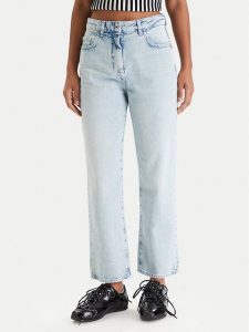 Patrizia Pepe Jeansy 8P0803/D1WZB-CB01 Niebieski Regular Fit. Niebieskie jeansy Patrizia Pepe, bez wzorów, z bawełny. Za 689,99 zł.