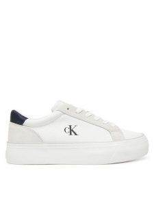 Calvin Klein Jeans Tenisówki Vulc Flatform Mg Nylon Mix YW0YW01896 Biały. Białe trampki Calvin Klein Jeans, bez wzorów, z jeansu, bez zapięcia. Za 249,99 zł.