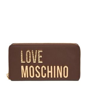 Portfel LOVE MOSCHINO. Brązowe portfele LOVE MOSCHINO, bez wzorów. Za 489,99 zł.