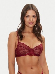 Hunkemöller Biustonosz z fiszbiną Isabelle 206364 Bordowy. Czerwone biustonosze Hunkemöller, bez wzorów, z syntetyku. Za 99,99 zł.