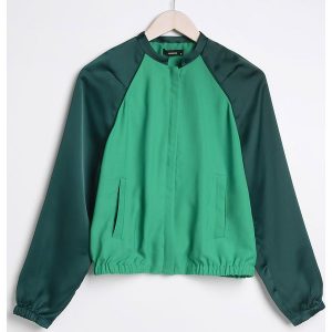 Bluza ze stójką - Zielony. Zielone kurtki marki Reserved, l. W wyprzedaży za 89,99 zł.