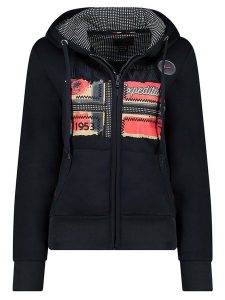 Geographical Norway Bluza "Farlotte" w kolorze granatowym rozmiar: M. Niebieskie bluzy Geographical Norway, m, z aplikacjami, bez kaptura. Za 118,56 zł.