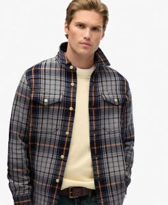 Superdry The Merchant Store Koszula Heavy Checked – 100% Bawełna Organic. Niebieskie koszule Superdry, m, z aplikacjami, z bawełny, bez kołnierzyka, bez ramiączek. Za 374,80 zł.